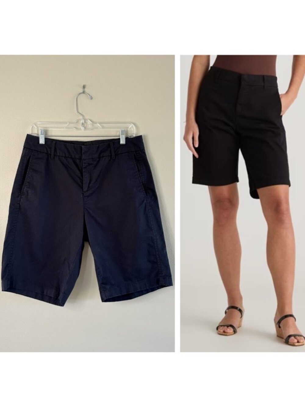 Quince Black Organic Stretch Cotton Chino Bermuda Shorts, 10, Minimalist Coastal - Picture 1 of 9